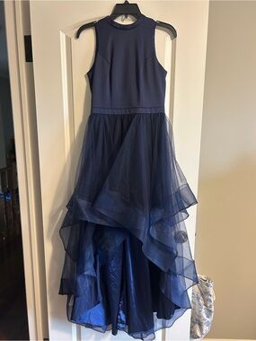 Chi Chi London Navy High-Low Tulle Party Dress